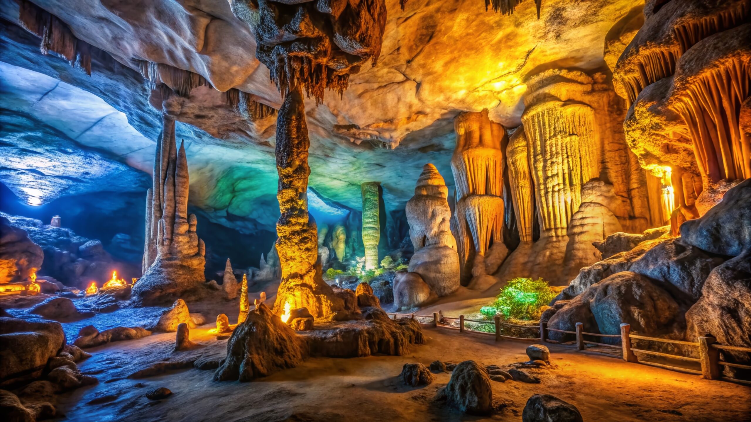 cave systems in Halong Bay