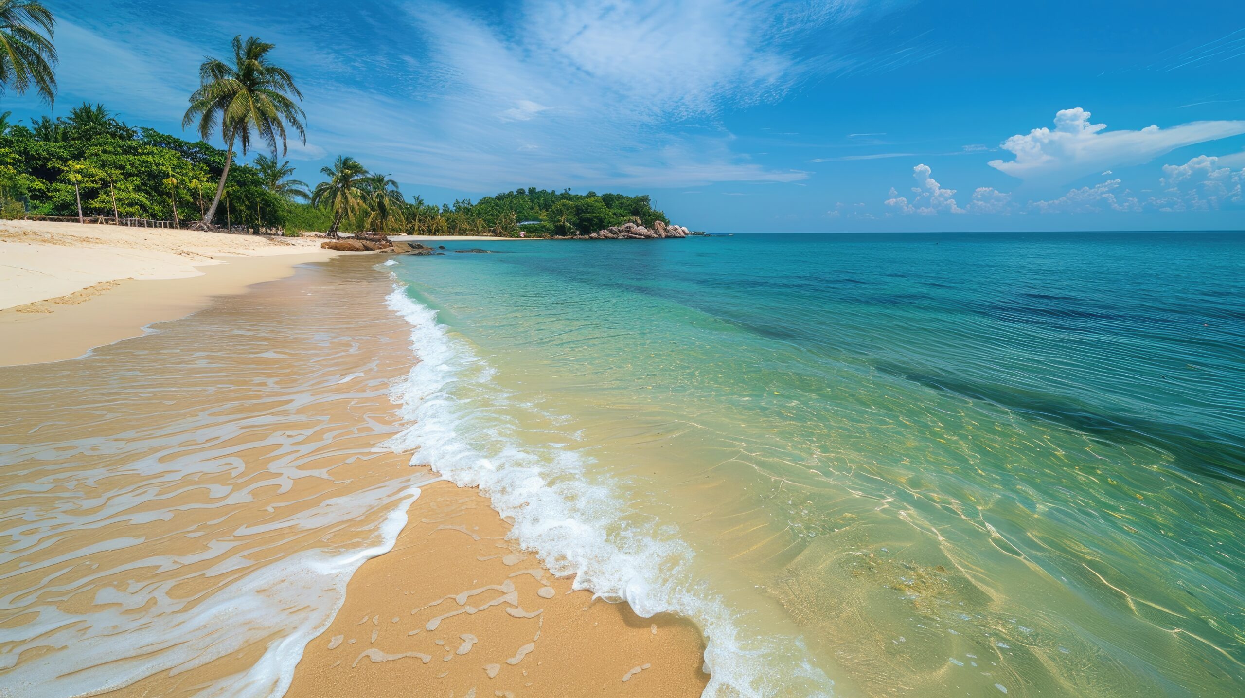 waves hitting the sand of Phu Quoc island
