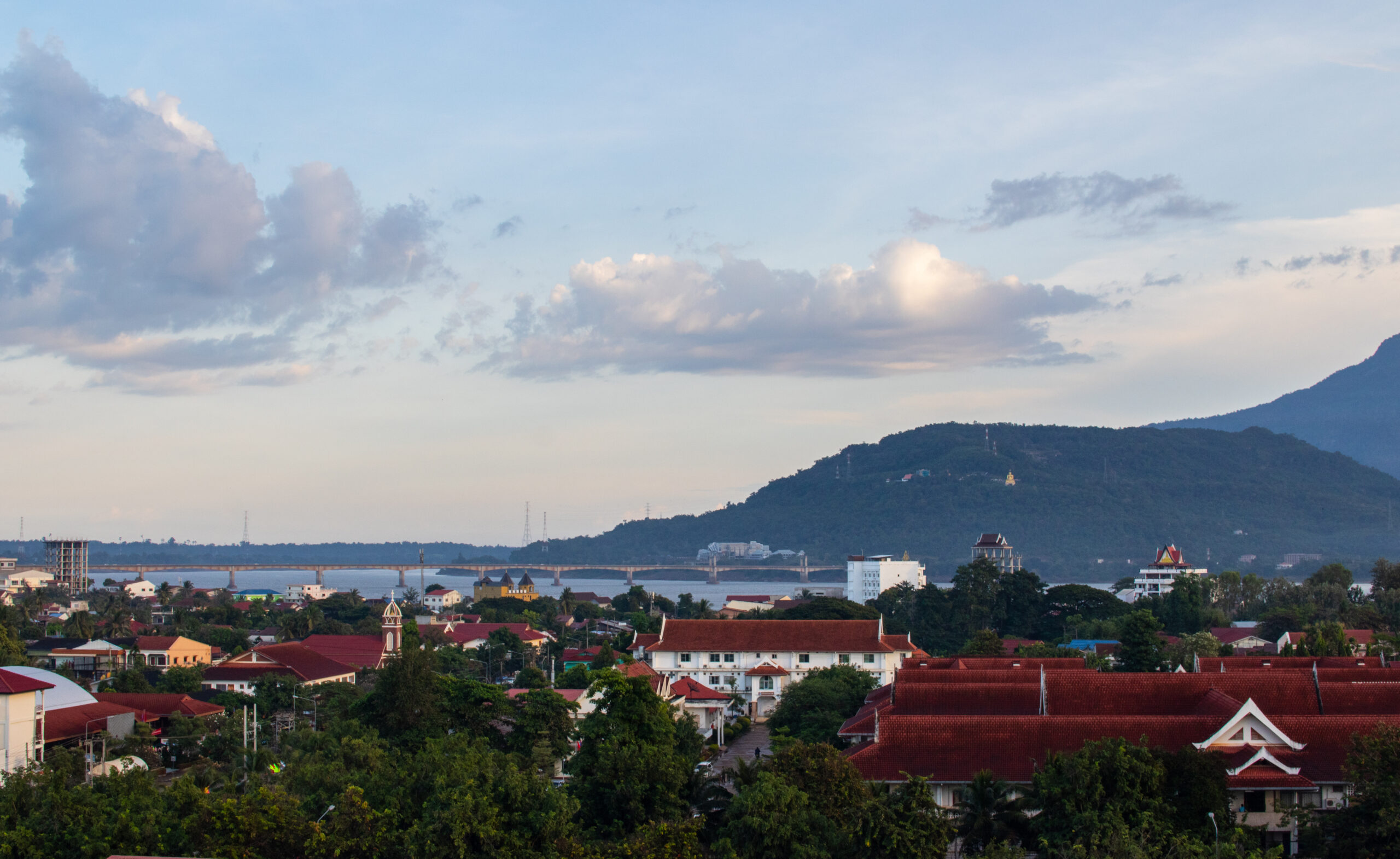 aerial view of cityscape of Pakse, Laos