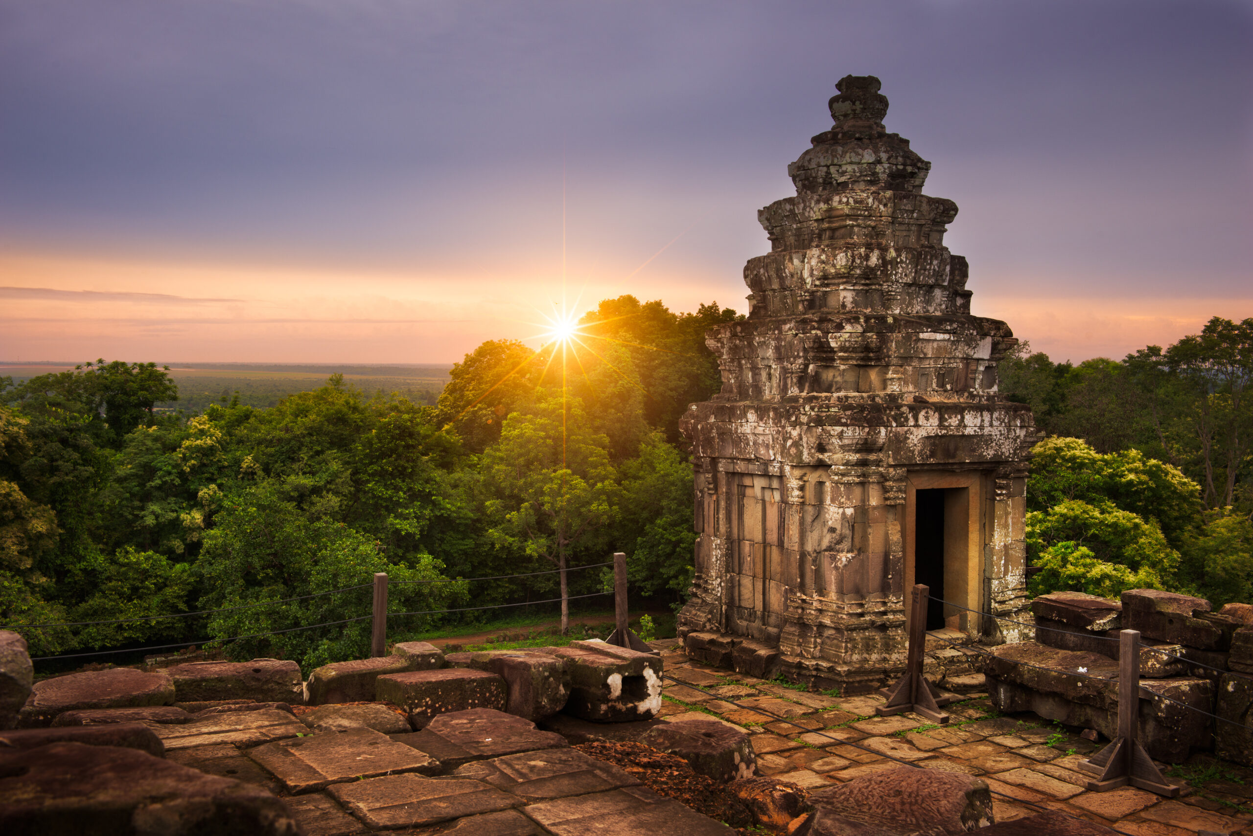 aerial view of the sunset from Phnom Bakheng