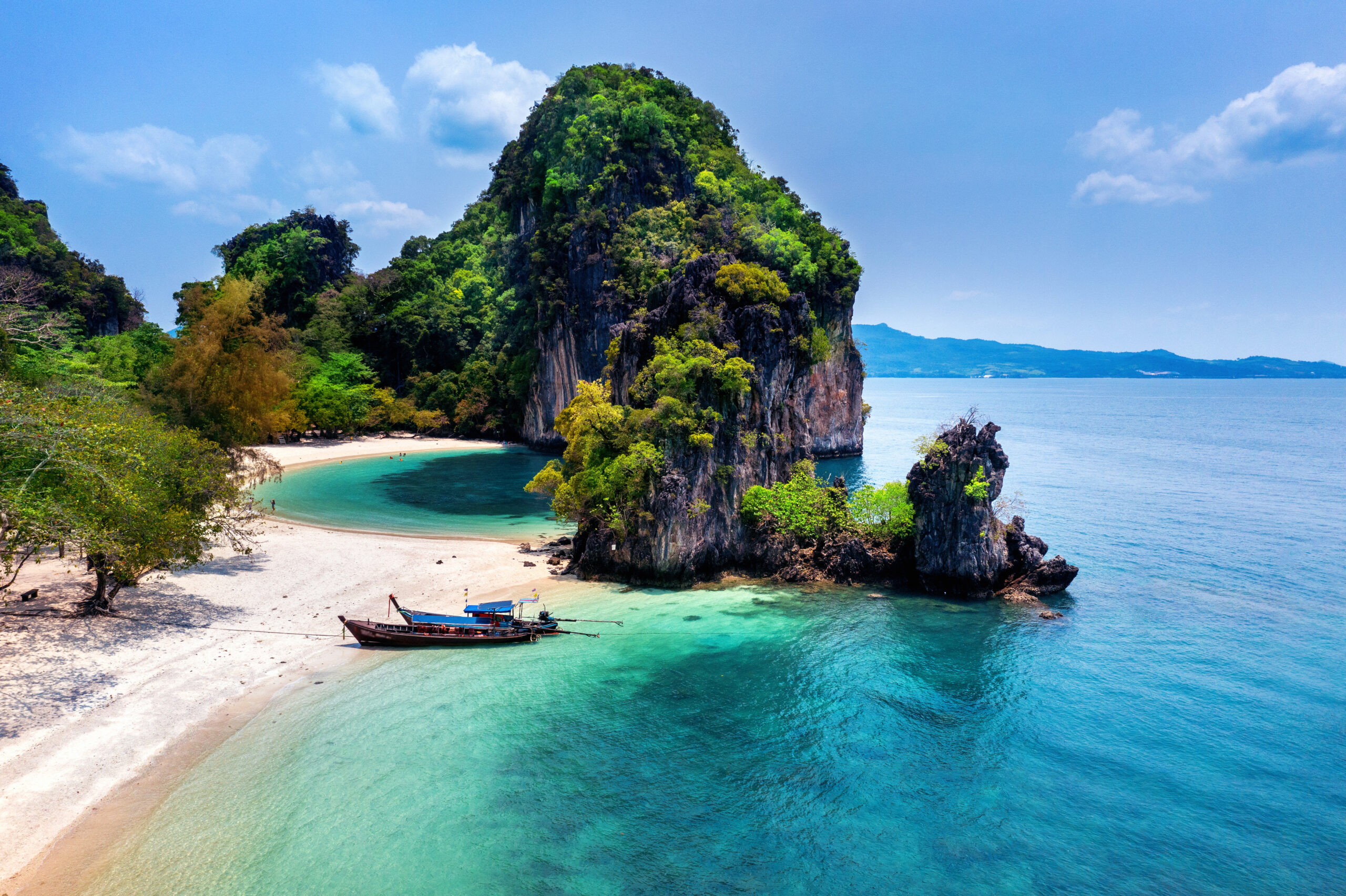 Aerial view of Koh Hong island in Krabi, Thailand